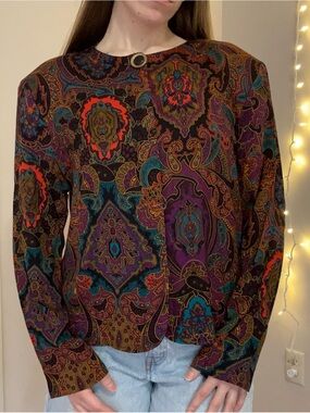 Vintage Norton McNaughton Paisley Print Top